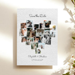 18写真コラージュハート図形の日付の保存 招待状