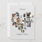 18写真コラージュハート結婚図形 招待状 (正面)