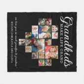 18写真ハートコラージュ孫が人生を壮大にする フリースブランケット (正面(横))