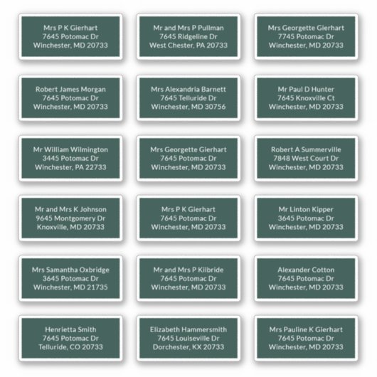 18受信者の名前結婚の郵送住所 シール (正面)