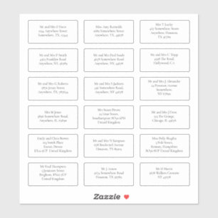18受信者の結婚ゲスト名アドレスSerif シール