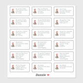 18受取人名住所トナカイのクリスマス シール (シート)