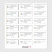 18受取人名住所トナカイ新年 シール (シート)