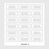 18名のゲスト結婚のアドレス シール (シート)