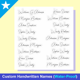 18名エレガント、書道のスクリプトシール シール