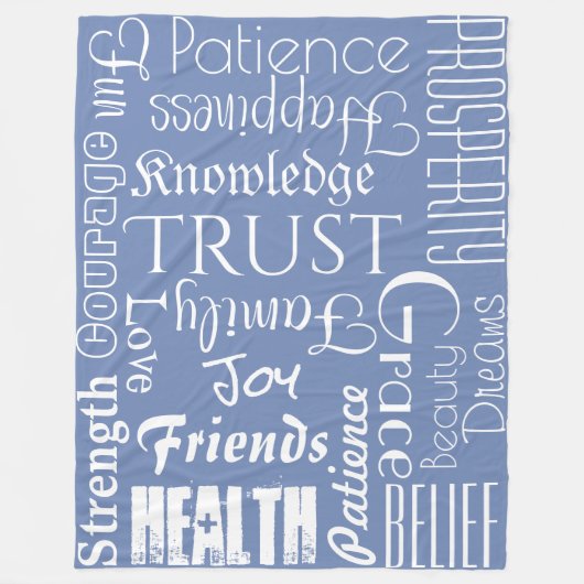 18名パーソナライズされた又は単語が希望最高のするフリース フリースブランケット (正面)