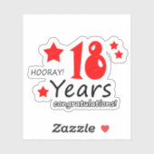 18周年結婚- 18年誕生日 シール (シート)