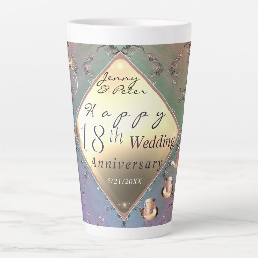 18周年記念アクア結婚マリンラテマグ カフェラテマグ (正面)