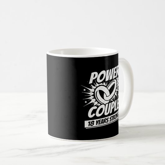 18周年記念カップル結婚した18年の強さ コーヒーマグカップ (正面右)