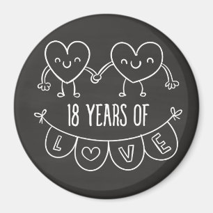 18周年記念ギフトチョークハート マグネット