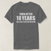 18周年記念人間関係おもしろいギフト Tシャツ (デザイン正面)
