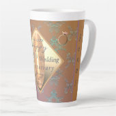 18周年記念磁器猫の目のグラフィック カフェラテマグ (右アングル)