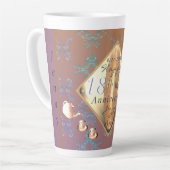 18周年記念磁器猫の目のグラフィック カフェラテマグ (左アングル)