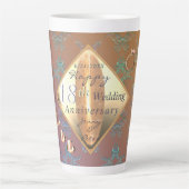 18周年記念磁器猫の目のグラフィック カフェラテマグ (正面)