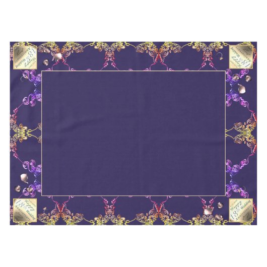 18周年記念磁器猫アイブルーセンター テーブルクロス