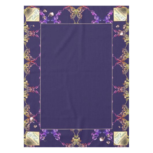 18周年記念磁器猫アイブルーセンター テーブルクロス (正面)