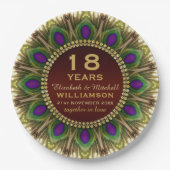 18周年記念紙プレート |孔雀の羽 ペーパープレート (正面)