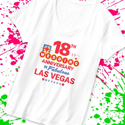 18周年記念結婚カップルのラスベガス旅行 Tシャツ