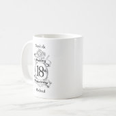 18周年記念結婚白黒のバラ コーヒーマグカップ (正面左)