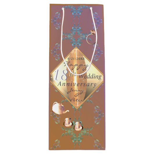 18周年記念結婚磁器抱き枕 ワインギフトバッグ (正面)