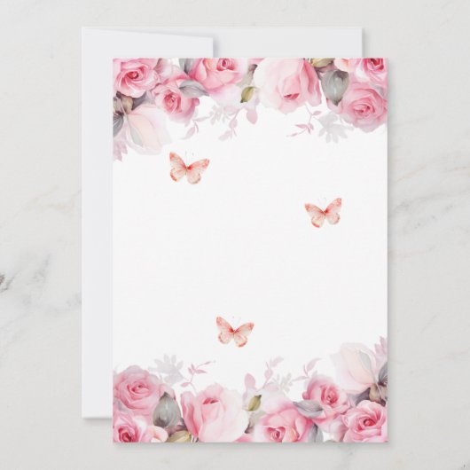 18周年記念結婚赤面エレガントバラ 招待状 (裏面)