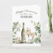 18回目の結婚記念日のワインと蔦 カード (正面)