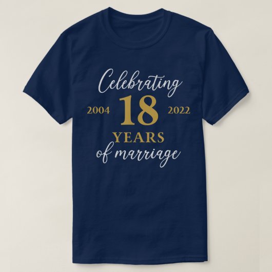 18年おもしろいの結婚2004年18th's 結婚 Anniv Tシャツ (デザイン正面)