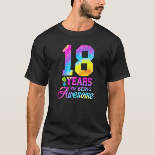 18年の絞り染め18素晴らし誕生日Pr Tシャツ (正面)