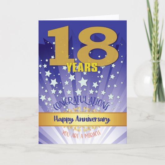 18年リカバリ記念日はっきりした数値 カード (正面)