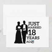 18年前に結婚しました 18周年記念のカップル 招待状 (正面/裏面)
