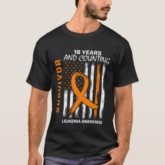 18年白血病生存者男性女性USA認識度 Tシャツ