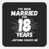 18年目の結婚記念日 面白い プレゼント 結婚18周年 スクエアシール (正面)