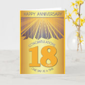 18年間の断酒記念日 | ゴールデンレイ12ステップ カード (黄色い花)
