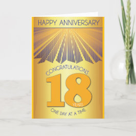 18年間の断酒記念日 | ゴールデンレイ12ステップ カード