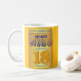 18年間の断酒記念 | ゴールデンレイ12ステップ コーヒーマグカップ