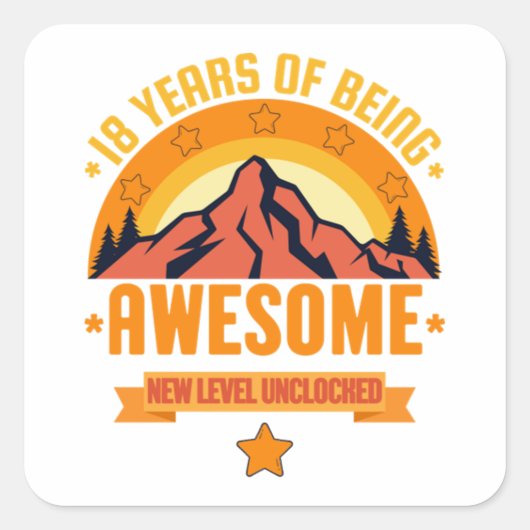 18年 – 素晴らし誕生日 スクエアシール (正面)