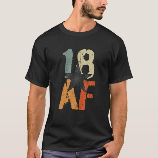 18年AF 18th誕生日記念日レトロヴィンタグ Tシャツ (正面)