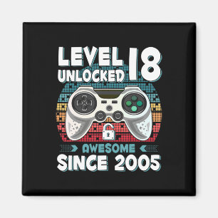 18年BDayソンボーイおもしろいゲーマー18th 18歳誕生 マグネット