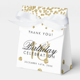 18感謝してい番目の誕生日金ゴールドグリッター紙吹雪ホワイト フェイバーボックス