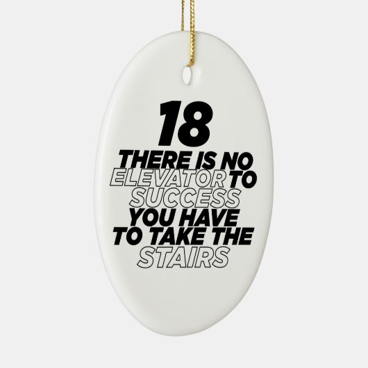 18成功するためのエレベーターはありません誕生日 セラミックオーナメント (右)