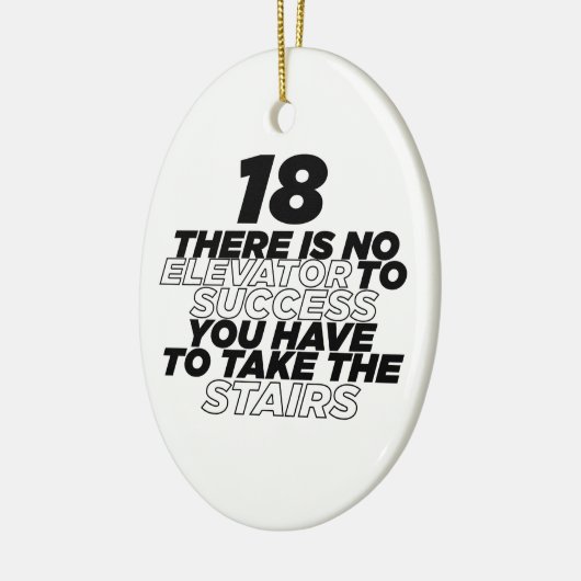 18成功するためのエレベーターはありません誕生日 セラミックオーナメント (左)