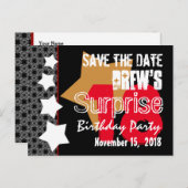 18日を保存するモダン誕生日A07 案内ポストカード (正面/裏面)