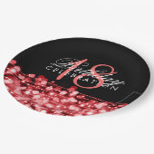 18日エレガント生誕祭パーティーが赤く輝く ペーパープレート (アングル)