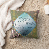 18日記念結婚磁器アクアマリン クッション (ブランケット)