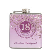 18月&バラ金ゴールドグリッター&飲酒引用文 フラスク (正面)