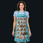 18枚のファンキー写真を青で並べてフォトコラージュを作成 エプロン<br><div class="desc">写真やお気に入りの写真を使って、友達と共有するおもしろいを保存する。前面モダンのグリッドプリントは、写真のユニーク目を引く表示を行う。このモダンフォントを使用して、名前またはイベントを追加できる。</div>