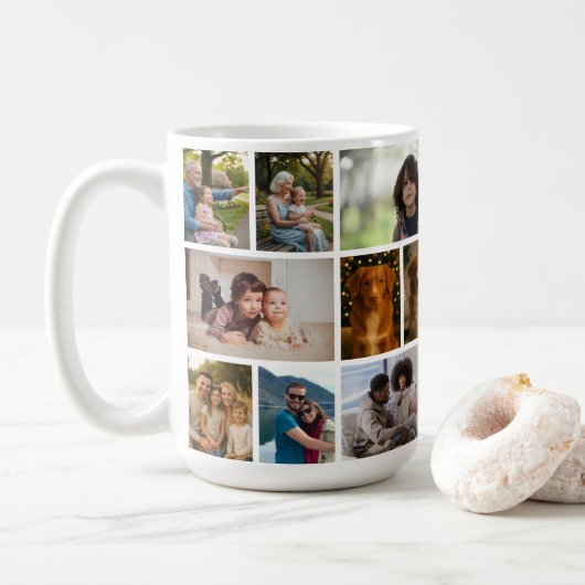 18枚の写真をカスタマイズできるオリジナルグッズ コーヒーマグカップ (ドーナツ)
