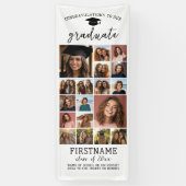 18枚の写真を使った ポートレートスタイルの 現代的でシンプルな 白色の 卒業アルバム 横断幕 (縦)