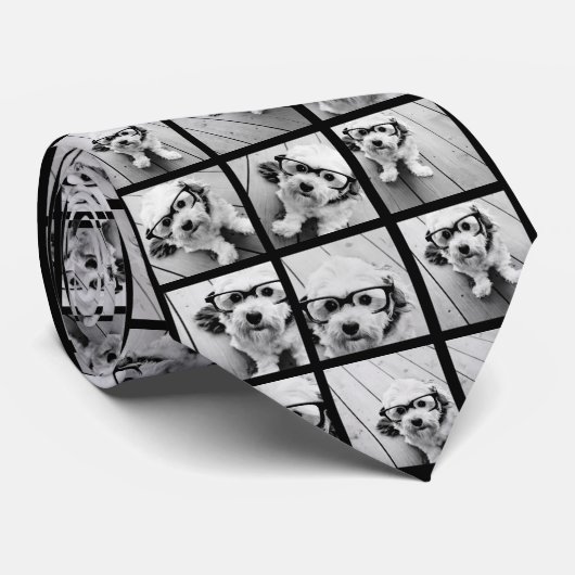 18枚の写真を使用しカスタムてフォトコラージュを作成 ネクタイ (ロール)