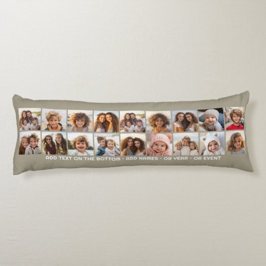 18枚の写真カスタムでフォトコラージュを作成 ボディピロー (裏面)